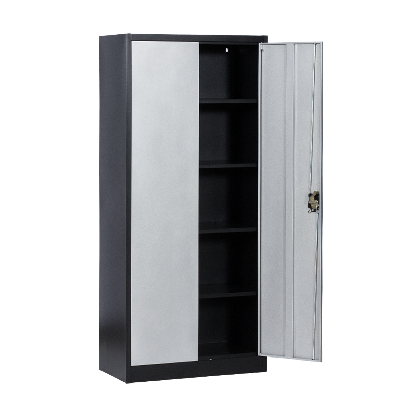 Метален шкаф Carmen CR-1283 JS - черен-сребърен