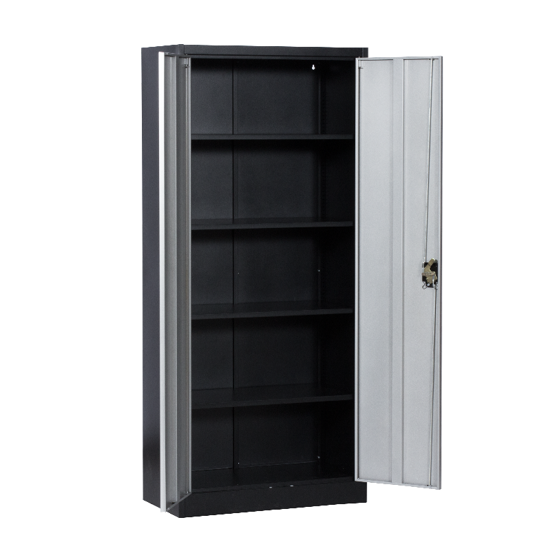 Метален шкаф Carmen CR-1283 JS - черен-сребърен