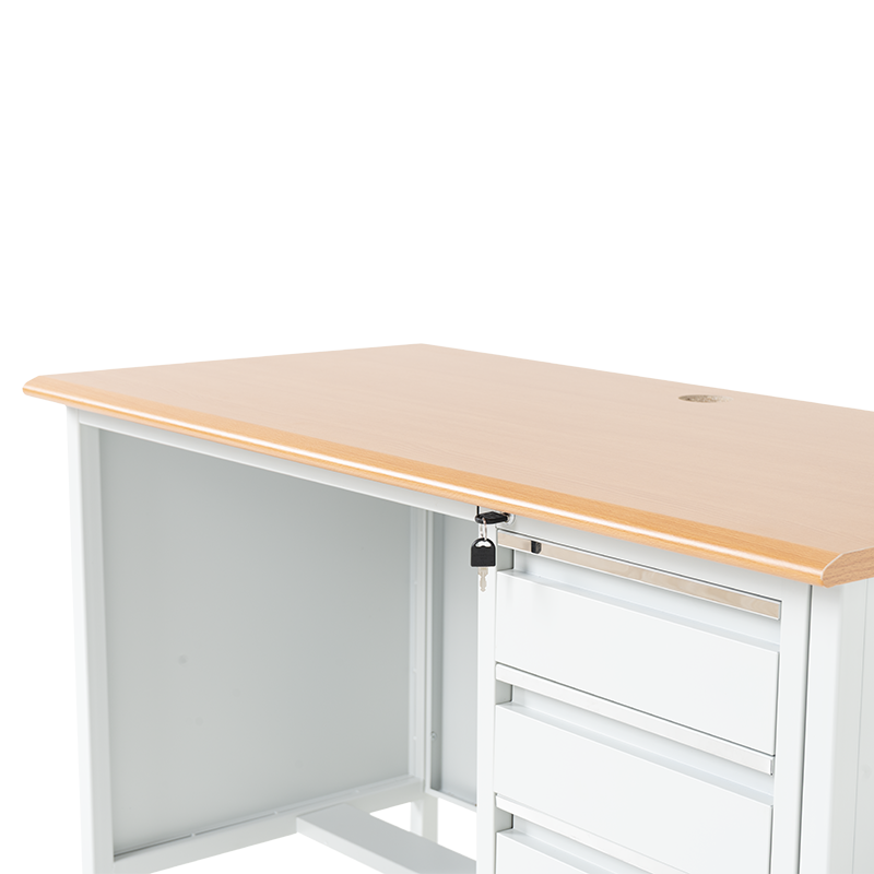 Метално бюро Carmen CR-1314 K - сиво / бук