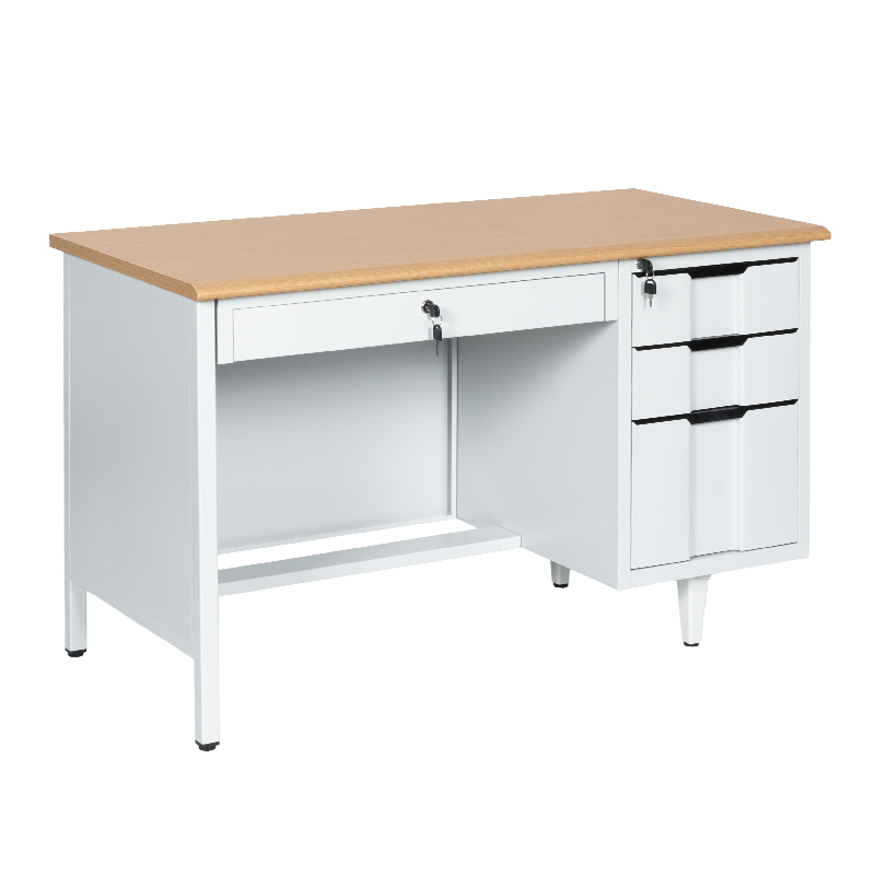 Метално бюро Carmen CR-1310 K - сиво / бук