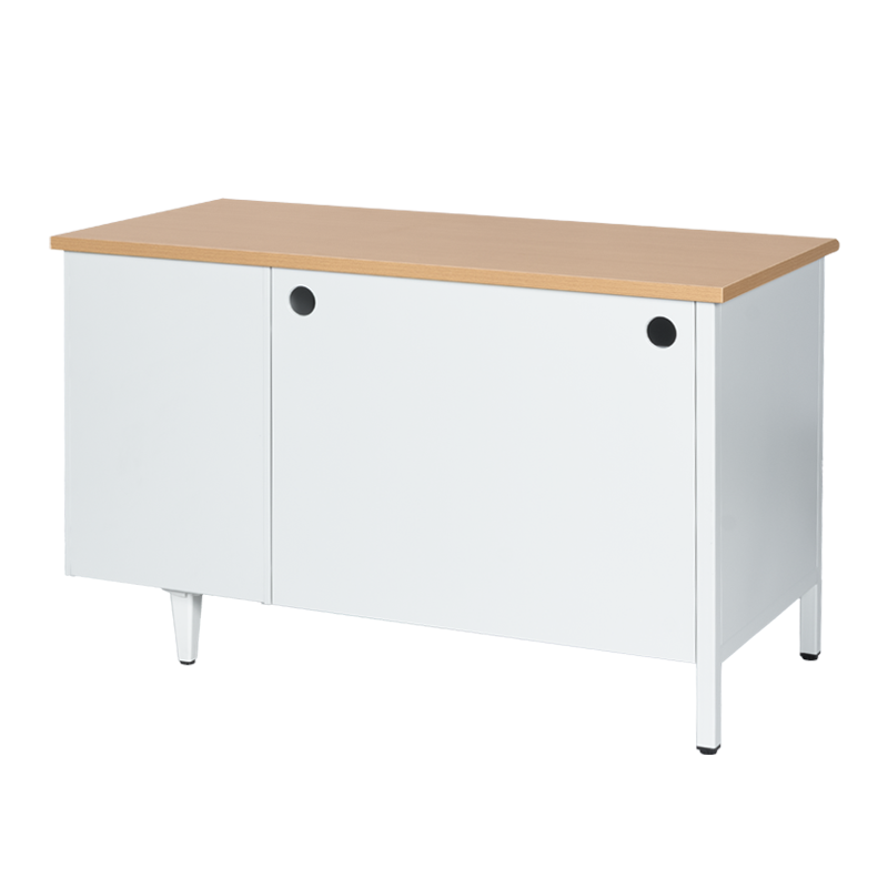 Метално бюро Carmen CR-1310 K - сиво / бук