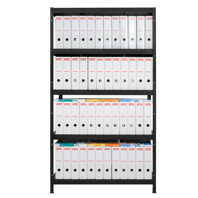 Метален стелаж HARD 180x90x40 см, до 130 кг на рафт - черен