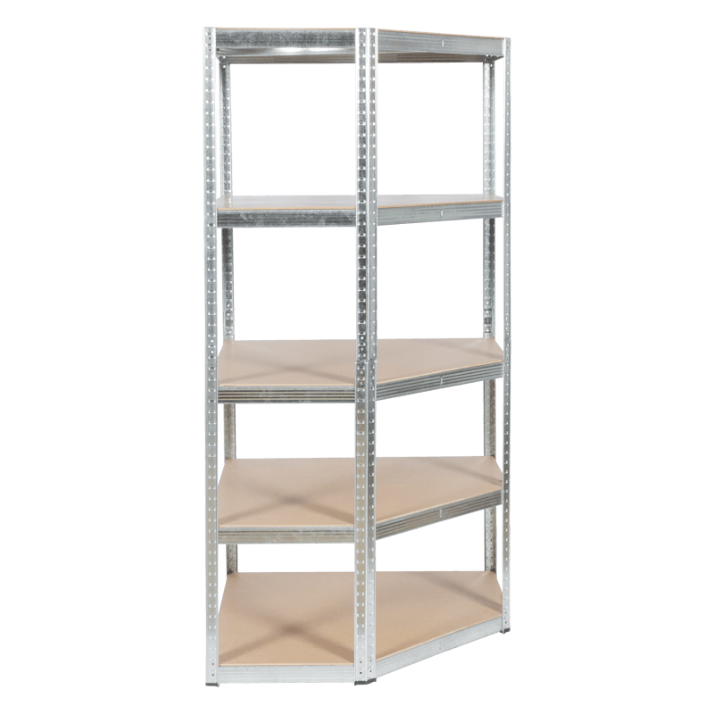 Ъглов метален стелаж Carmen CR-1019 - 180x90x45 см, до 275 кг на рафт - цинк