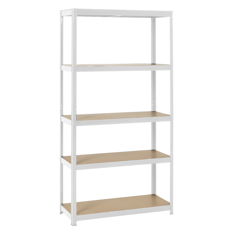 Метален стелаж Carmen CR-1027, 192x100x40 см, до 65 кг на рафт - бял