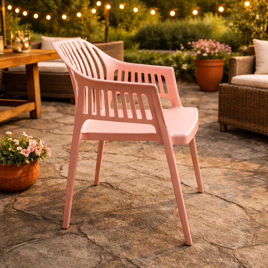 Трапезен Стол Лукас Розов - Полипропилен