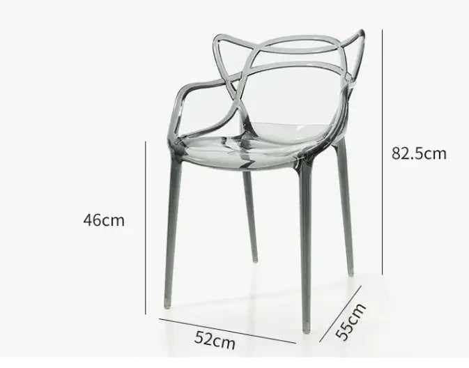 Трапезен стол Виена сив кристал/поликарбонат