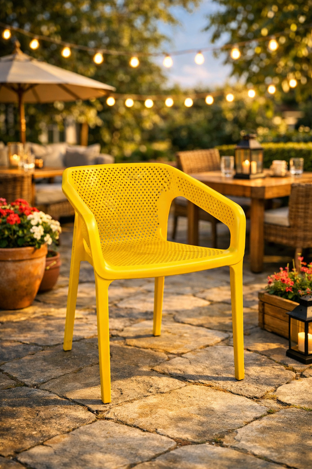 Стол полипропилен Деа жълт цвят