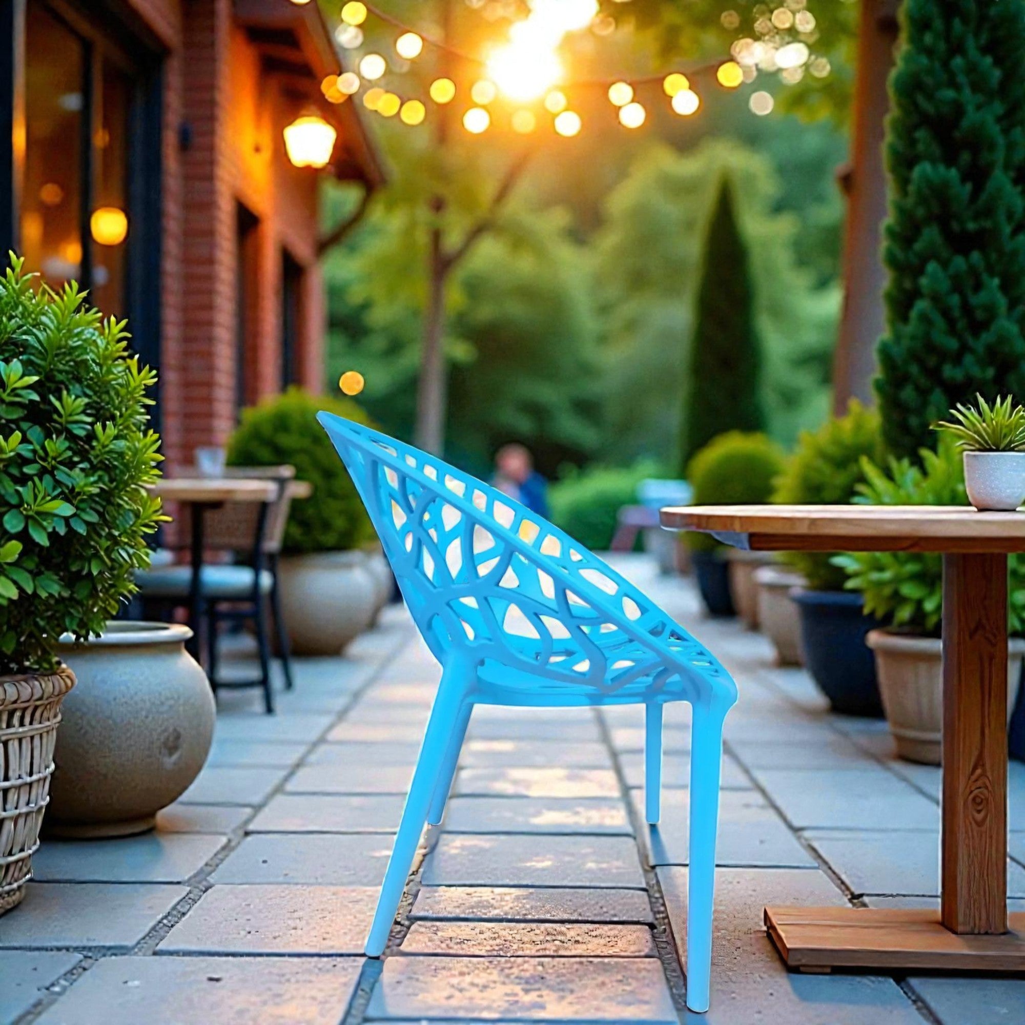 Градински стол Джина-полипропилен, син