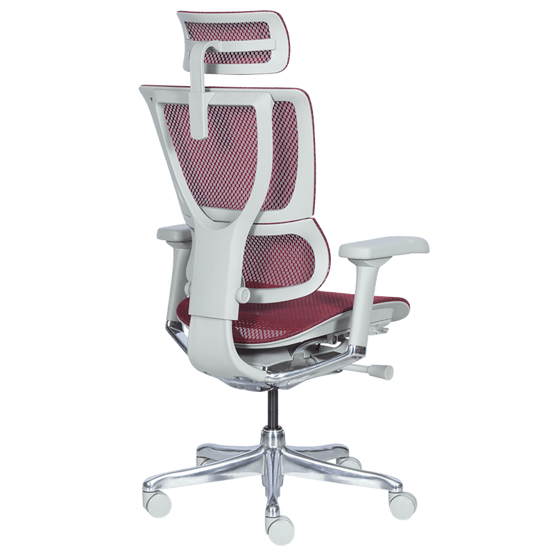 Ергономичен стол ERGOHUMAN IOO ELITE 2 - сива рамка - червен