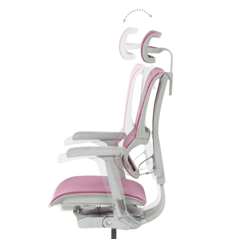 Ергономичен стол ERGOHUMAN IOO ELITE 2 - сива рамка - розов