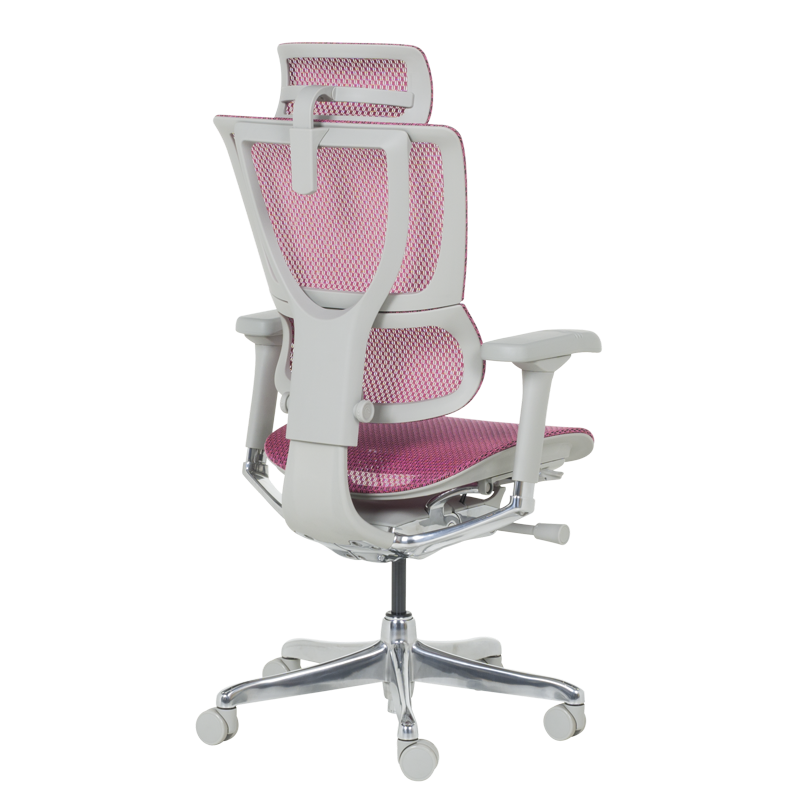 Ергономичен стол ERGOHUMAN IOO ELITE 2 - сива рамка - розов