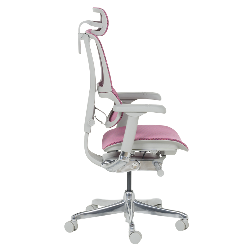 Ергономичен стол ERGOHUMAN IOO ELITE 2 - сива рамка - розов