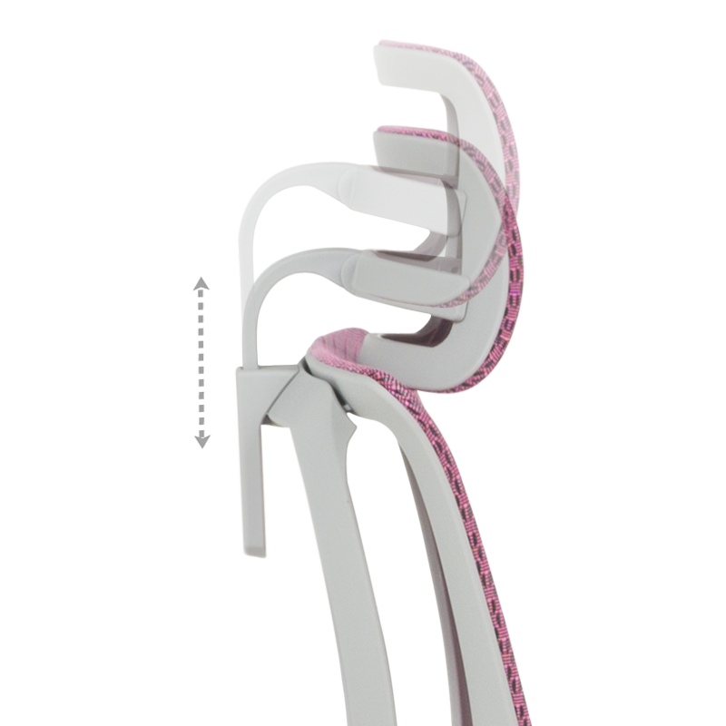 Ергономичен стол ERGOHUMAN IOO ELITE 2 - сива рамка - розов