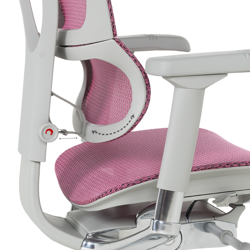 Ергономичен стол ERGOHUMAN IOO ELITE 2 - сива рамка - розов