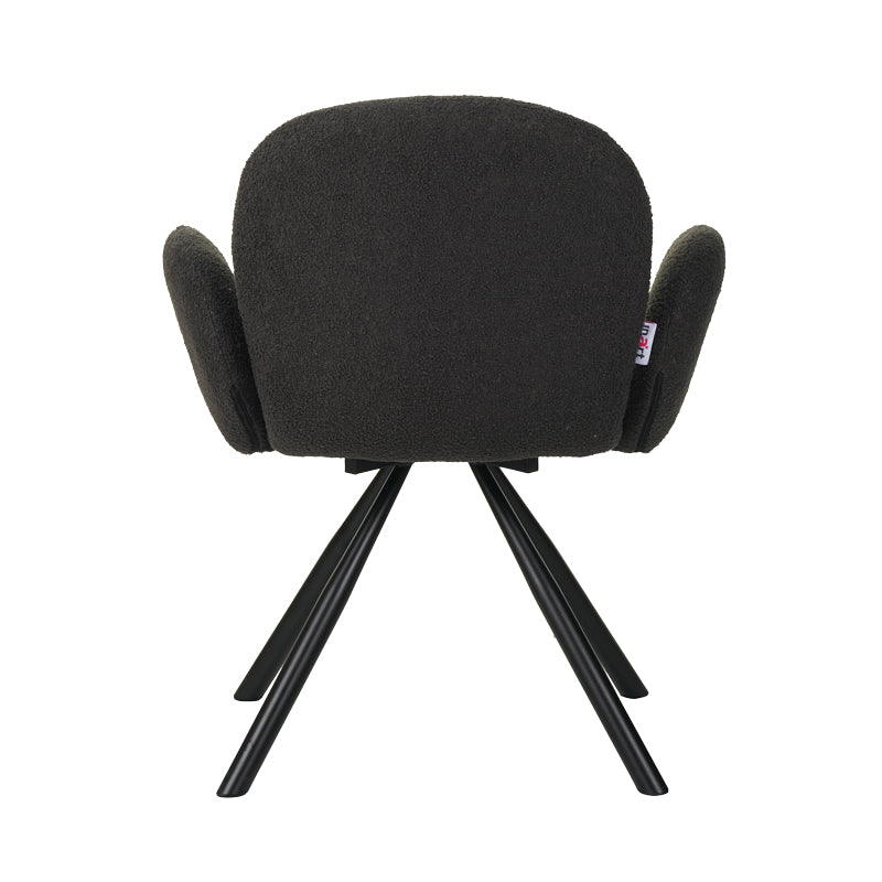 Фотьойл Garzele тъмно сиво плюшено плат-крака черен метал 68x66x82.5cm