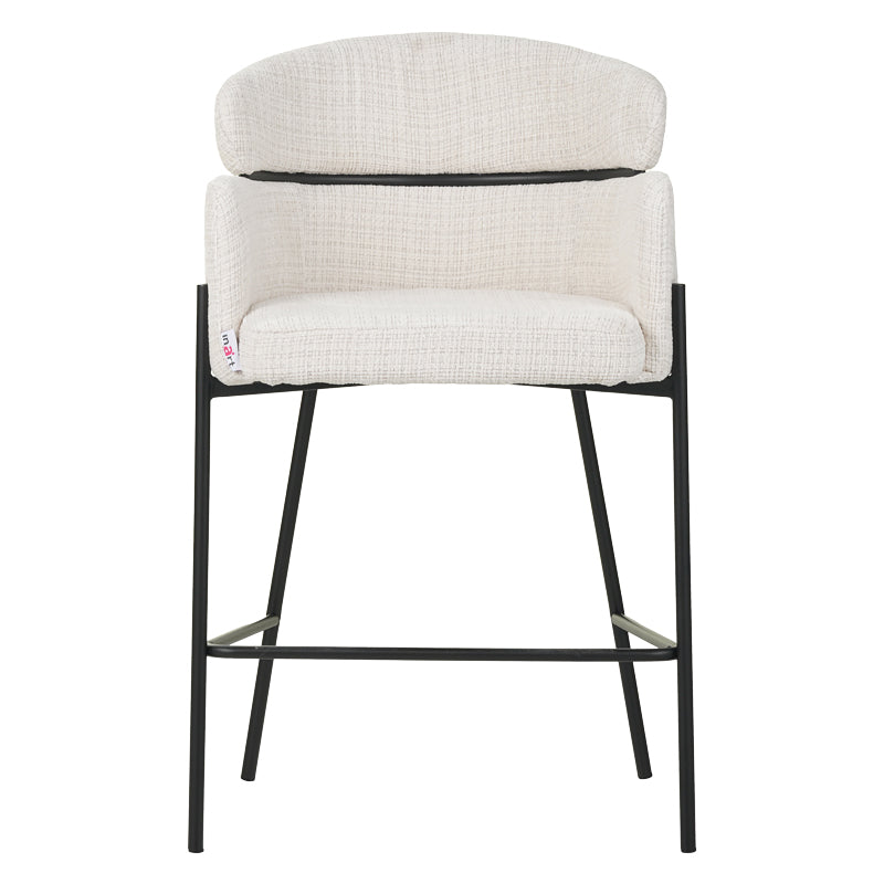 Бар стол Tolerse бежов дамаска-крака черен метал