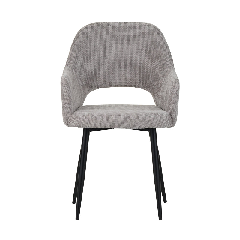 Factols кресло бежово-сиво плат-крака черен метал 53x61x84см