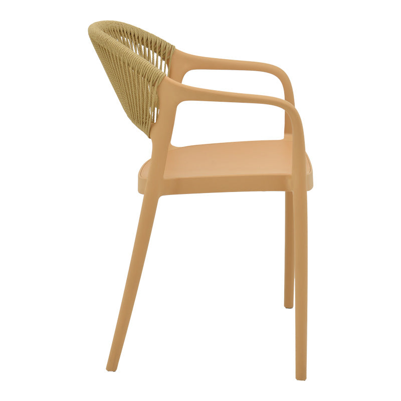 Анкара фотьойл стифиращ се pp капучино абажур с бежов ратан 57x48x80cm