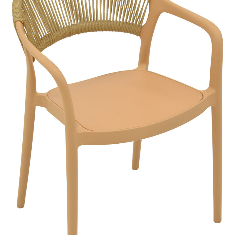 Анкара фотьойл стифиращ се pp капучино абажур с бежов ратан 57x48x80cm