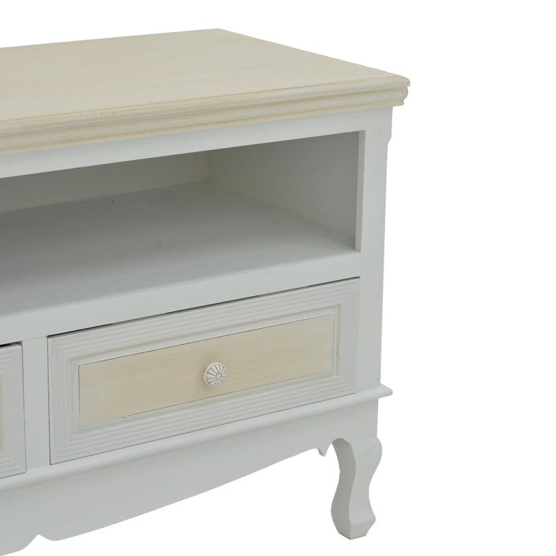 Шкаф за ТВ Joliene натурален-античен бял цвят мдф 100x42x61см