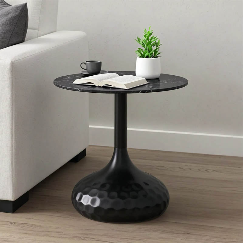 Холна маса Fabron черен синтерован камък D50x52см