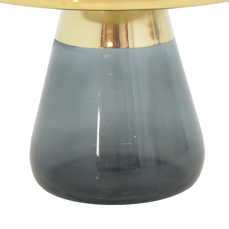 Холна маса Kunlo злато хром-черно стъкло D60x42см