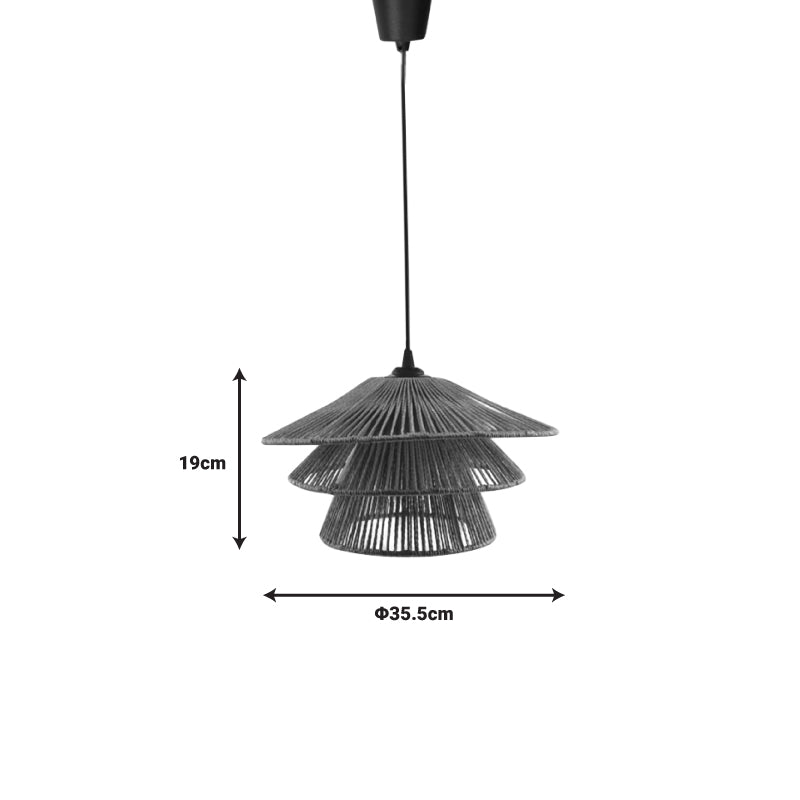 Плафон Oakim E27 кафяво хартиено въже D35.5χ19см