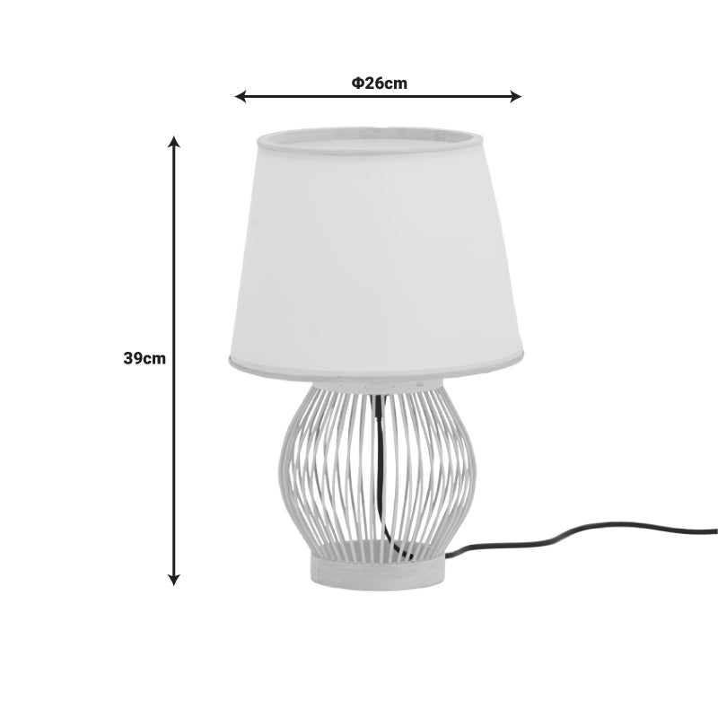 Настолна лампа Tabel E27 бамбук в естествен цвят D26χ39см