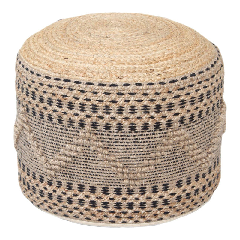 Пуф-табуретка Bangku , юта-памук в естествен нюанс, Ф45х30см