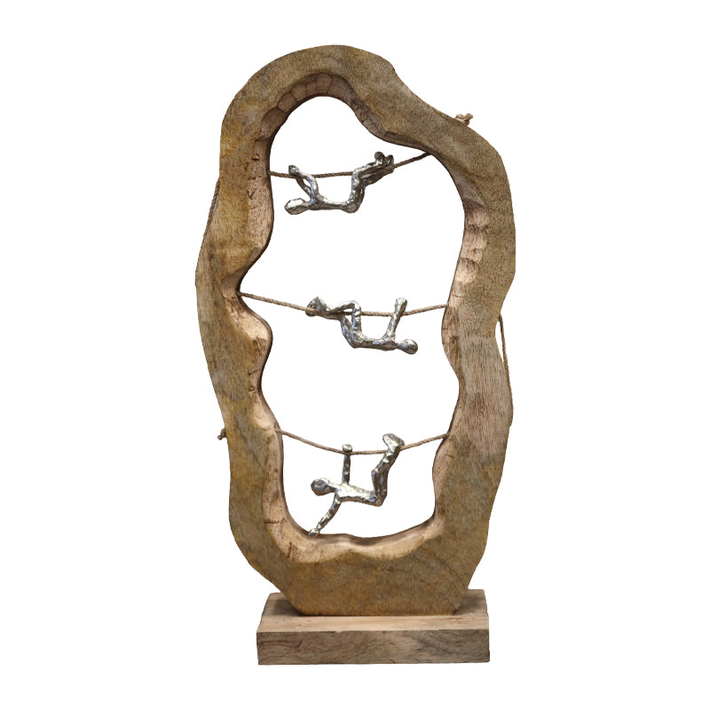 Декорация за маса Lardo естествено мангово дърво-алуминий 29x10x57cm