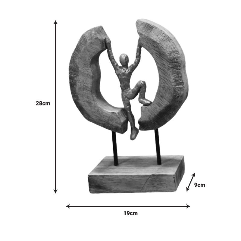 Декорация за маса Dale естествено мангово дърво-алуминий 19х9х28см