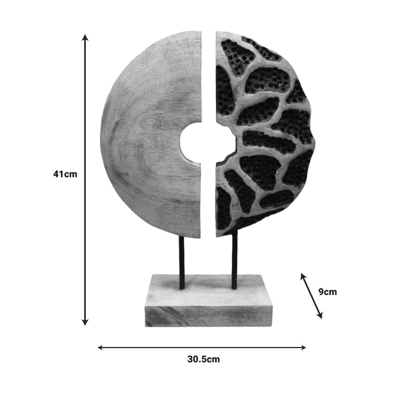 Декорация за маса Ostor I естествено-черно мангово дърво-желязо 30.5x9x41cm