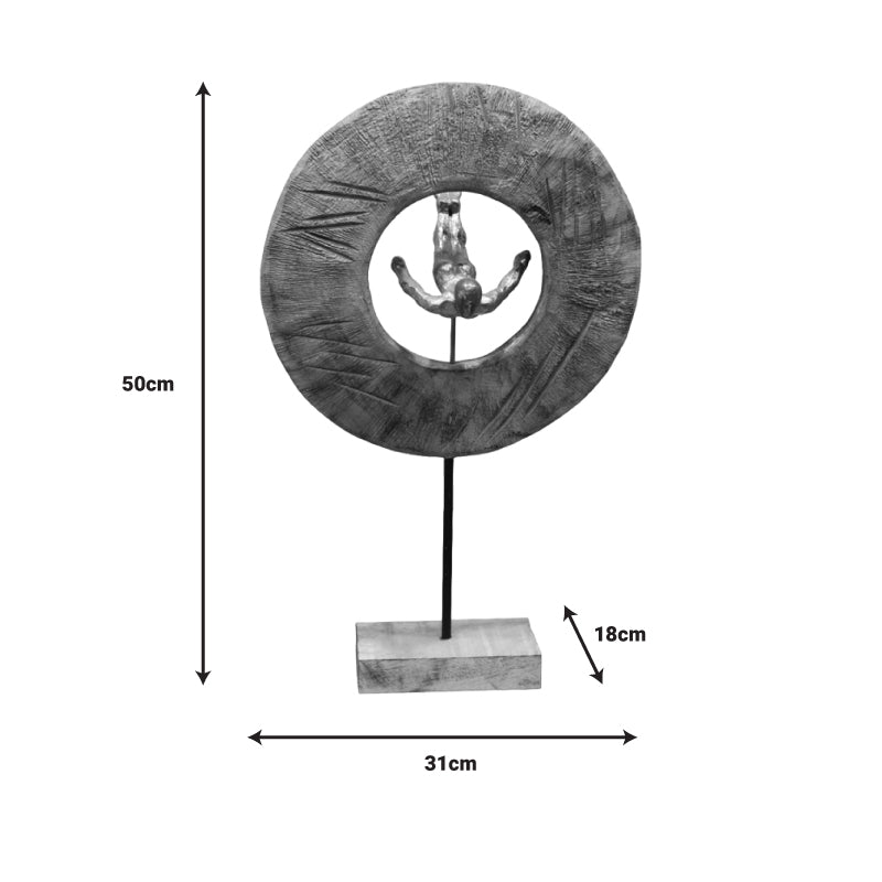Декорация за маса Manny естествено мангово дърво-алуминий 31x18x50см