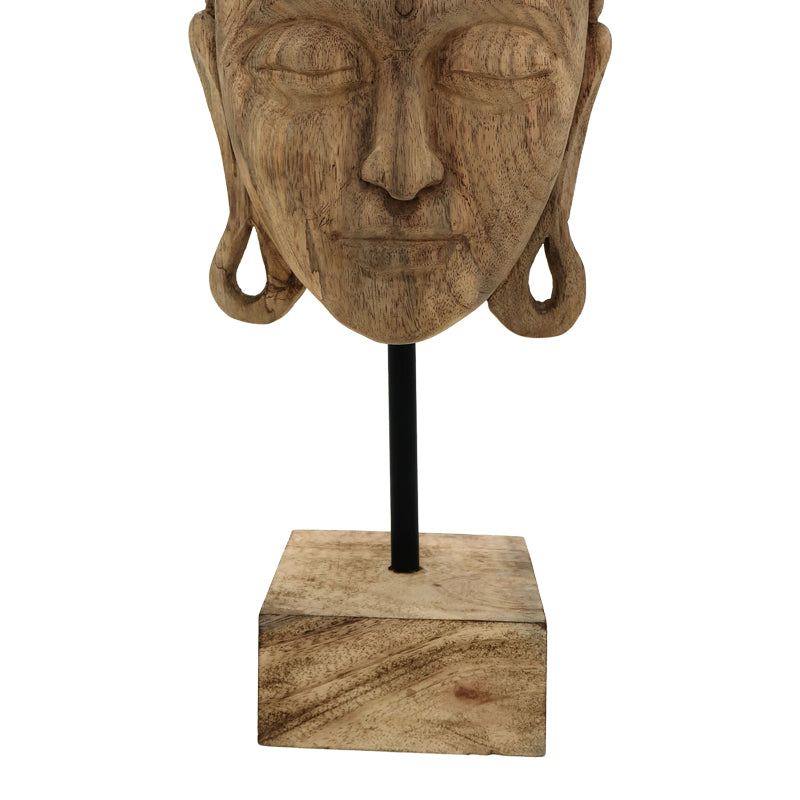 Декорация за маса buddha Mask естествено мангово дърво-желязо 20x18.5x48.5cm