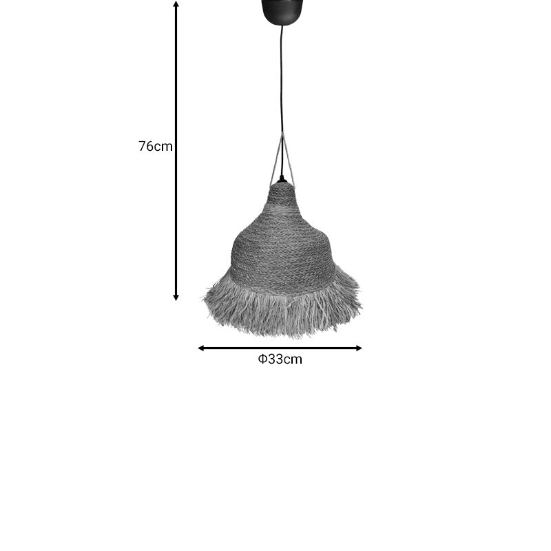 Таванна лампа Boher от морска трева в естествен абажур Φ33x76см