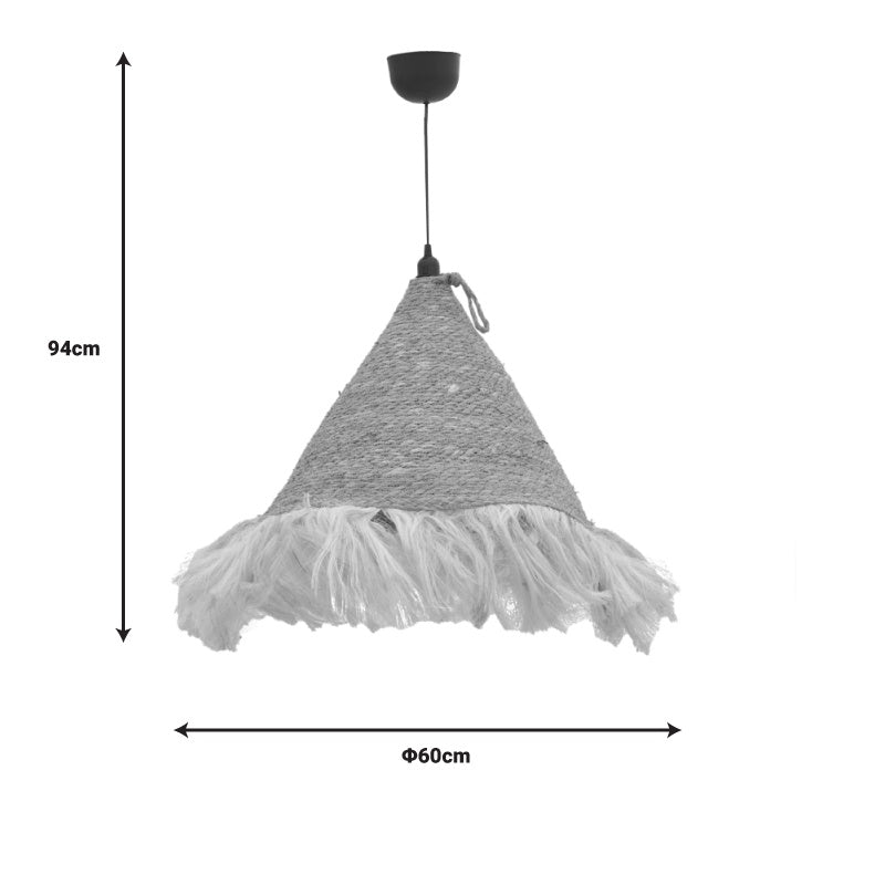 Плафон от юта Geole в естествен нюанс Φ60x94см