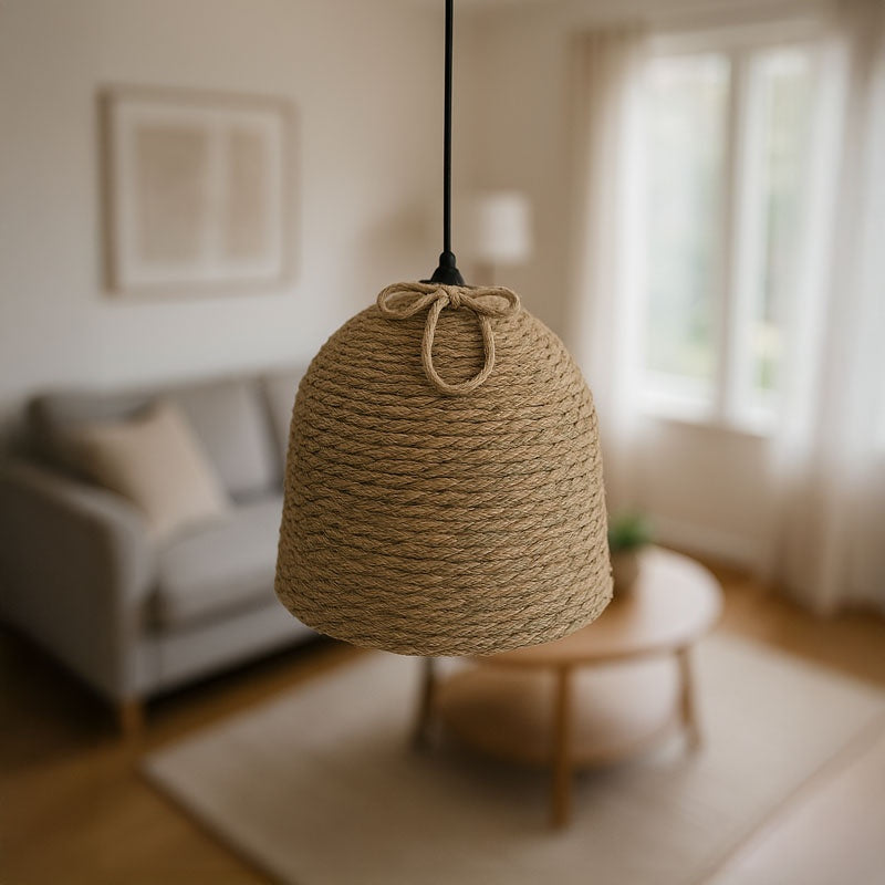 Lamper естествен плетен плафон D34x87см