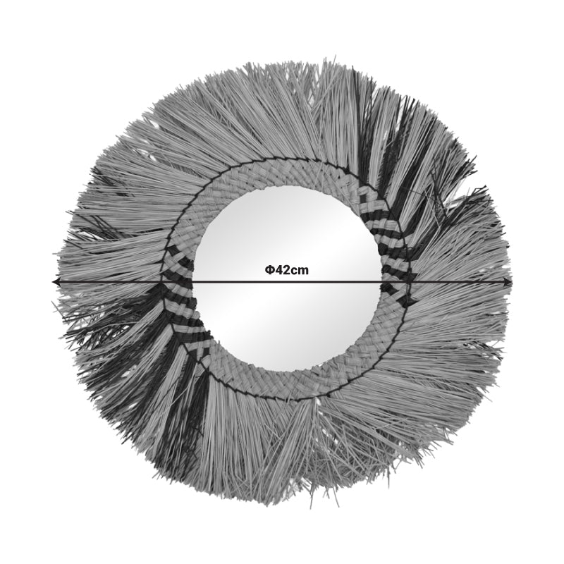 Cielro mendong огледало в естествен цвят D42x6cm