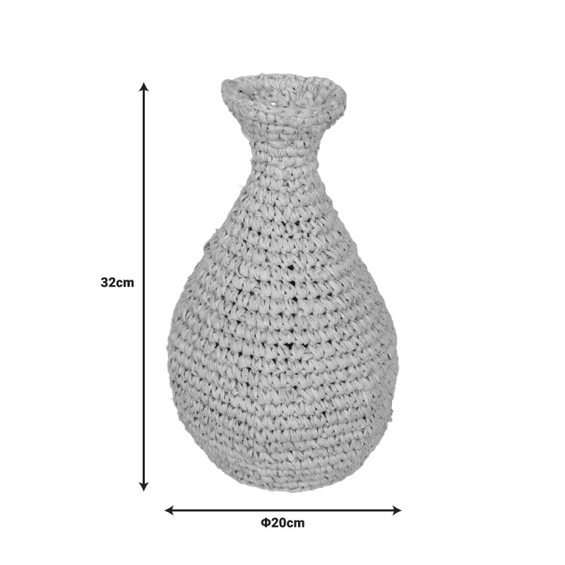 Ваза от сезал Sannery I  в естествен нюанс D20x32см