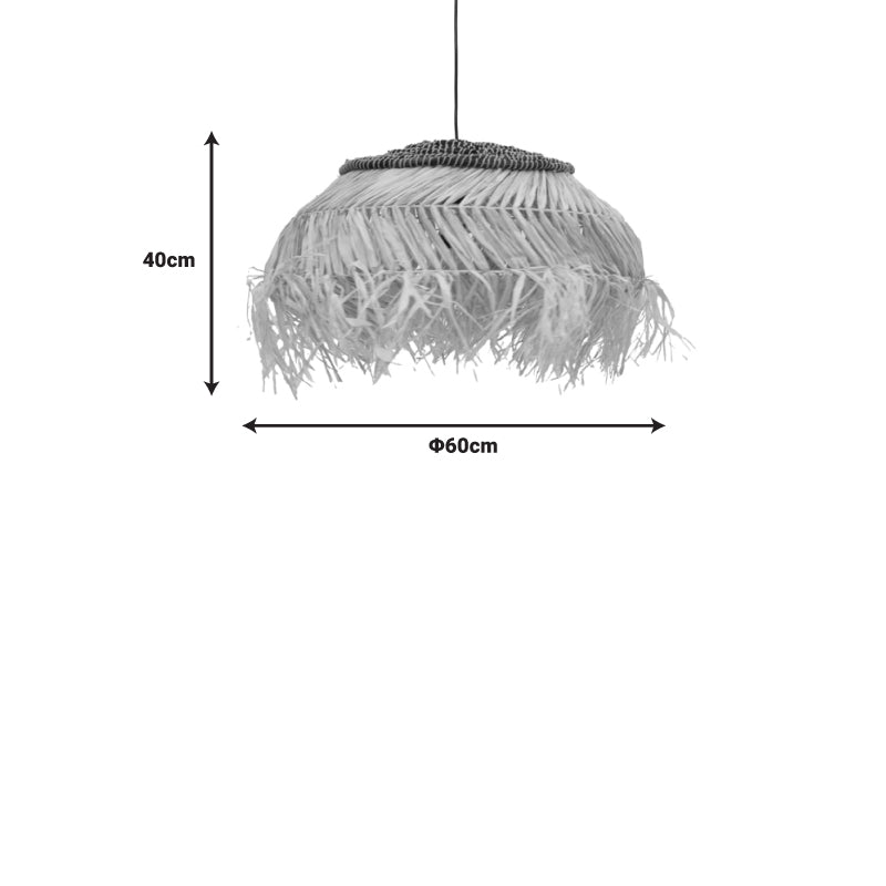 Плафон от сизал Hengiole в естествено-черен цвят D60x40см