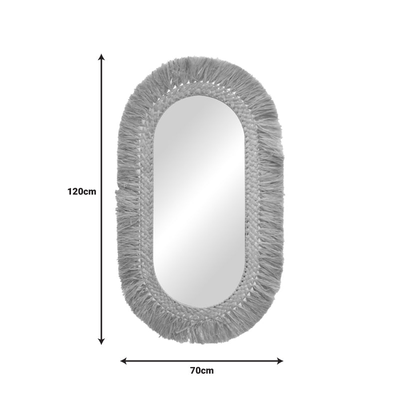 Огледало от сизал Bohnile в естествен цвят 70x4x120см