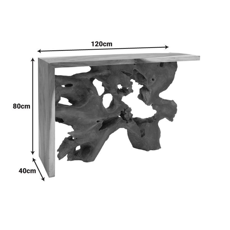 Конзолна маса jako тиково дърво в естествен цвят 120x40x80см