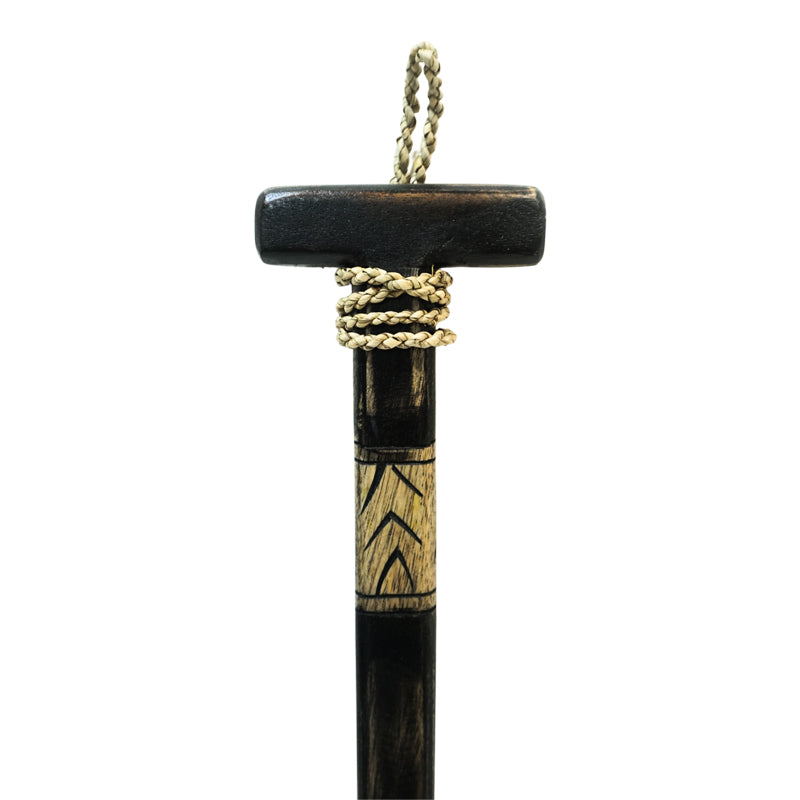 Декоративна гребло за стена boon , махагоново дърво, в черно-естествен цвят, 20χ3x120см