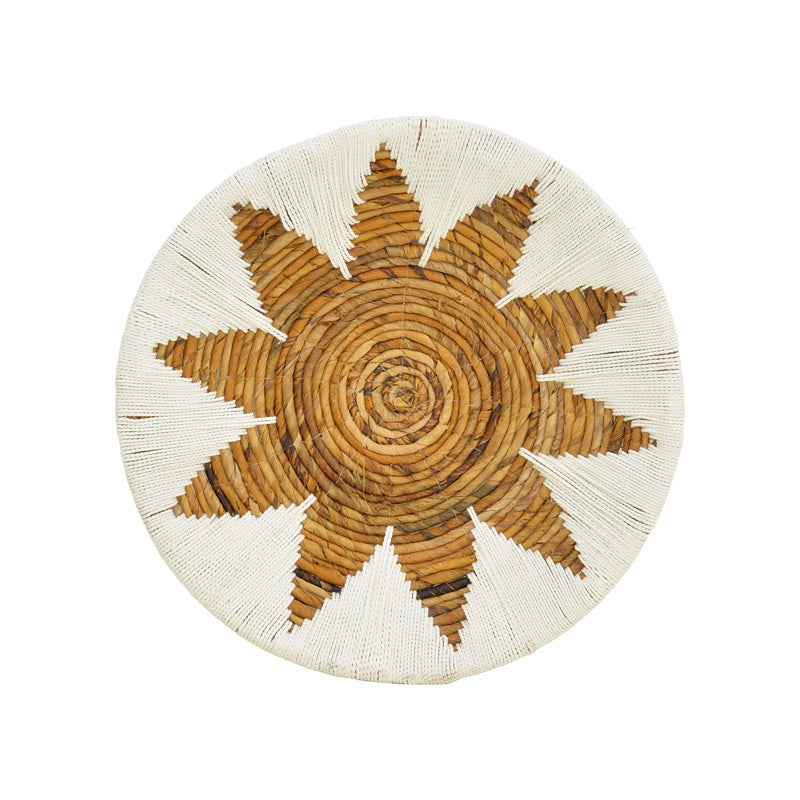 Стенна декорация circy плетен комплект от 3 части в бяло-бежов цвят