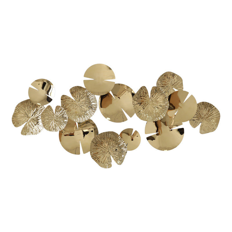 Декорация за стена Лили метална в цвят злато 130х64,5х6