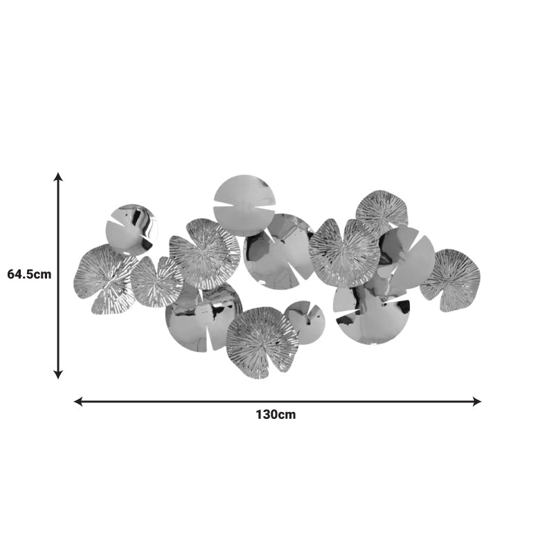 Декорация за стена Лили метална в цвят злато 130х64,5х6