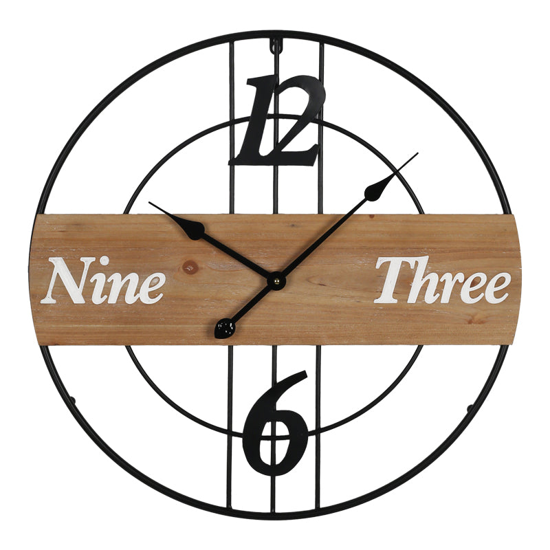 Стенен часовник Tabla метал в черен нюанс 60x3x60см