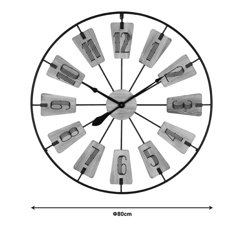 Стенен часовник Fepo метал в черен нюанс 80x3x80см