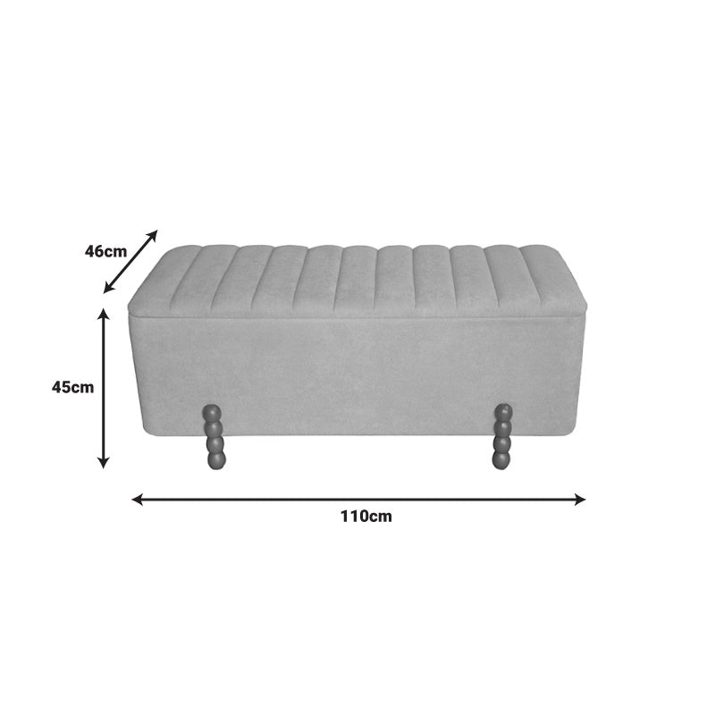 Табуретка за багажник Daph от 2 броя кадифе в бежов и бял нюанс
