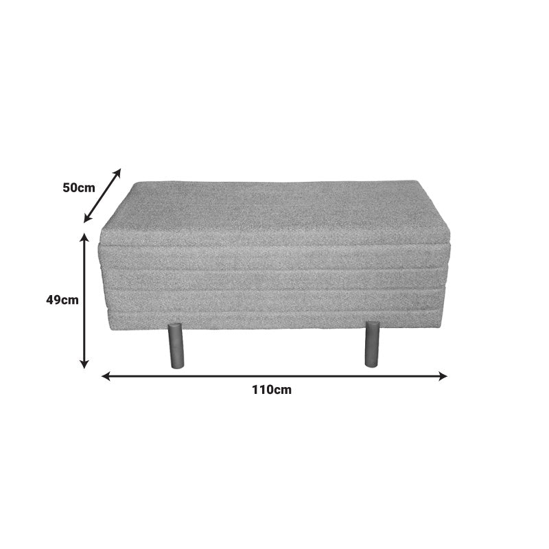 Комплект табуретка Cindy от 2 букле плат в бежов и бял нюанс